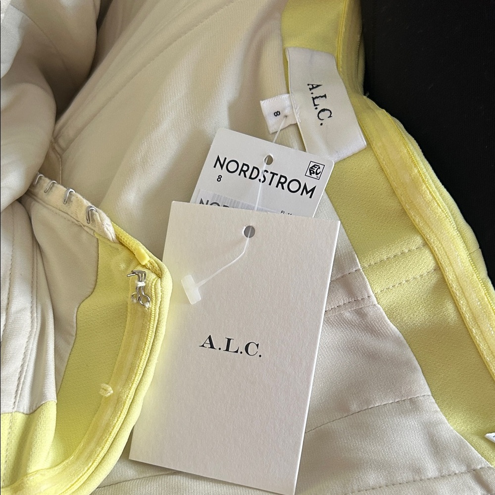 NWT ALC CIRTINE ELISE STRAPLESS MINI DRESS LEMON LIME NEW SIZE 8 🍋🍋‍🟩 - Picture 3 of 6